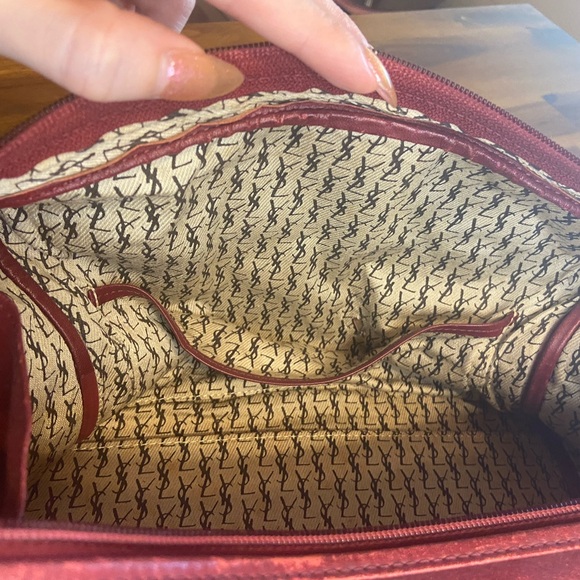 YSL Vintage Red Boston Bag Handle Handbag - Picture 12 of 13